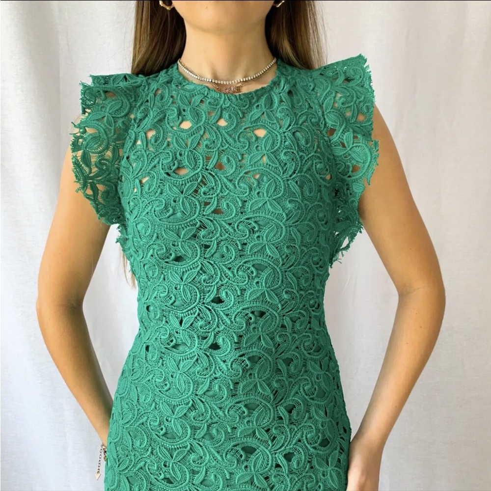 Zara Flutter cap sleeve midi dress xs